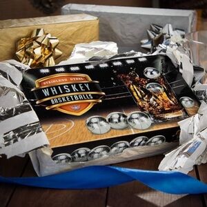 Grand Estrella Stainless Steel Whiskey Basketballs Bar Accessories 6 Balls NEW